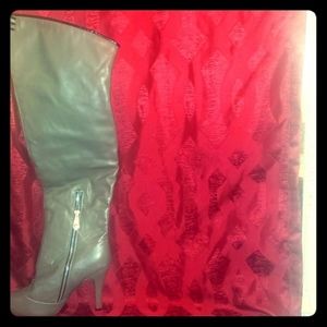 gray thigh high boots